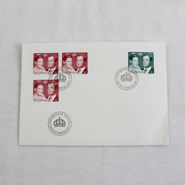 Sweden First Day Cover King Gustaf Royal Wedding 1976 FDC