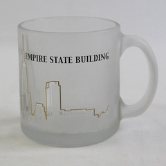 Unbranded "New York City Empire State Building" Skyline Frosted Glass Mug 4"