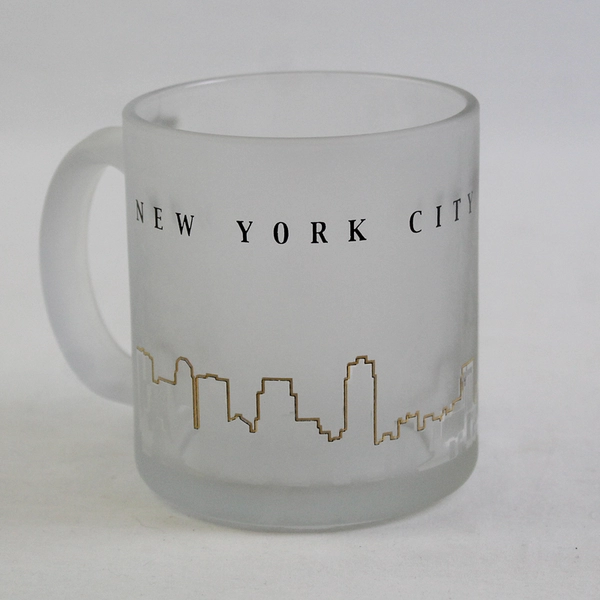 Unbranded "New York City Empire State Building" Skyline Frosted Glass Mug 4"