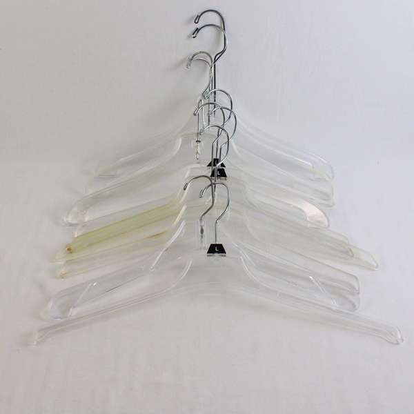 Lot of 10 Clear Plastic Retail Hangers Wire Hook