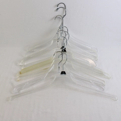 Lot of 10 Clear Plastic Retail Hangers Wire Hook