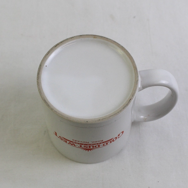 Gold Dust West Casino Inn Reno, Nevada White Ceramic Mug With Handle 4" Tall