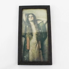 Framed Long Haired Woman Print 11" x 6"