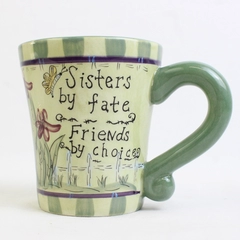 LTD Commodities "Sisters By Fate, Friends By Choice" Green Ceramic Mug 4" Tall