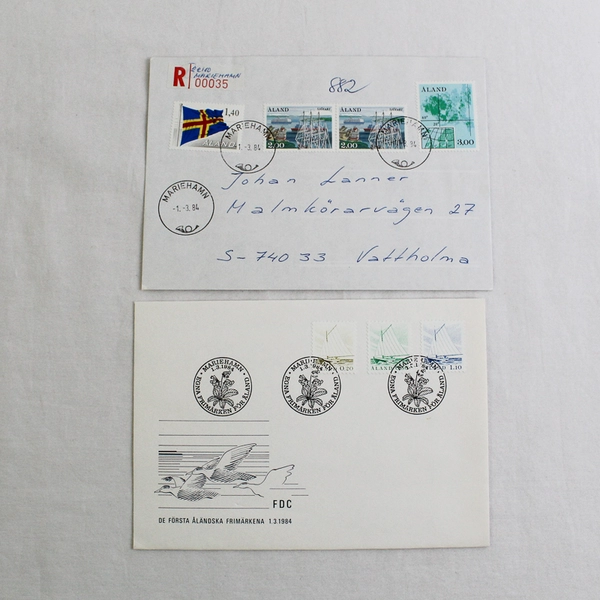 Lot Of 2 Finland Aland Islands First Day Covers 1984 FDC