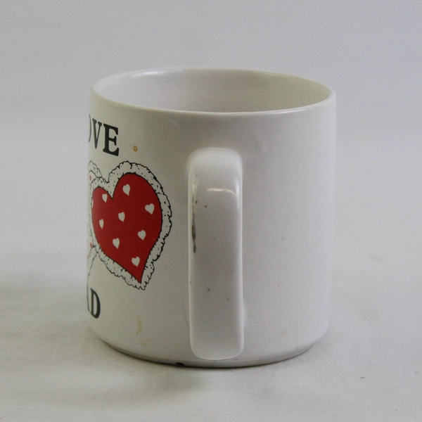 Unbranded I Love Dad Pillow Heart White Ceramic Large Mug With Handle 3.5" Tall