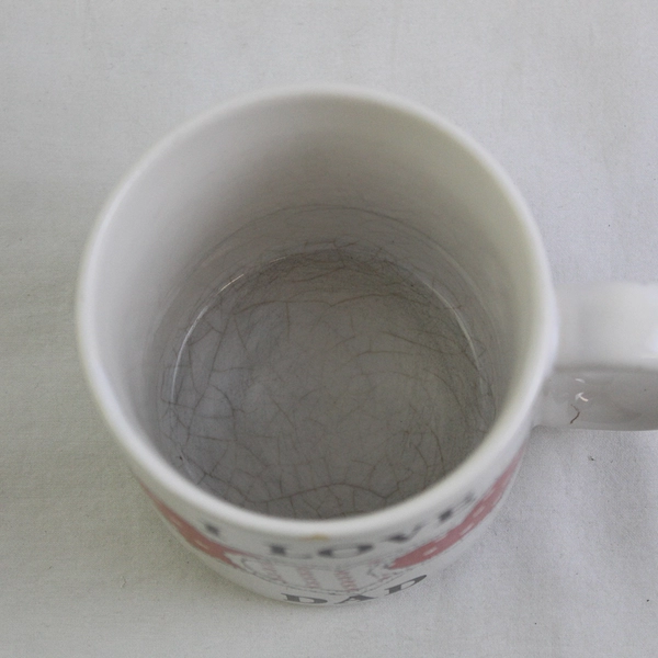 Unbranded I Love Dad Pillow Heart White Ceramic Large Mug With Handle 3.5" Tall