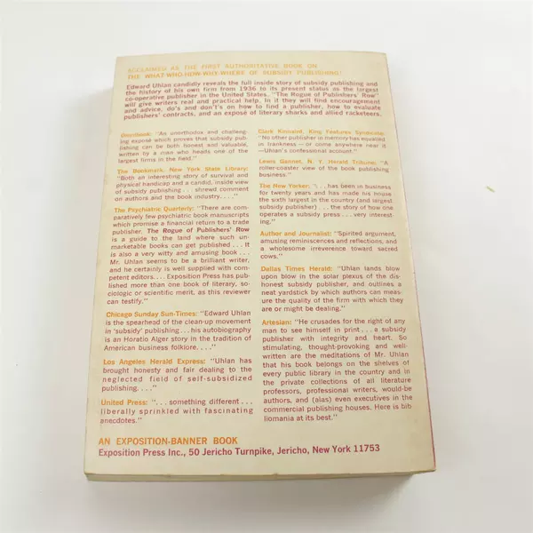 The Rogue of Publishers' Row by Edward Uhlan 25th Ed 1970