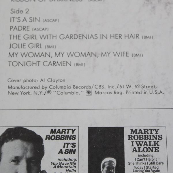 Marty Robbins' Greatest Hits Vol. III LP 33 RPM C-30571