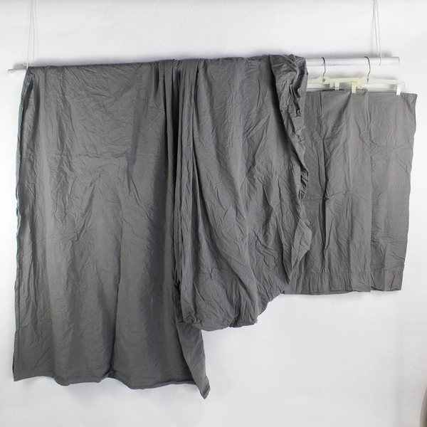 Lot Of 4 Target Threshold Solid Gray Flat Sheet Fitted Sheet 2 Pillowcases Queen