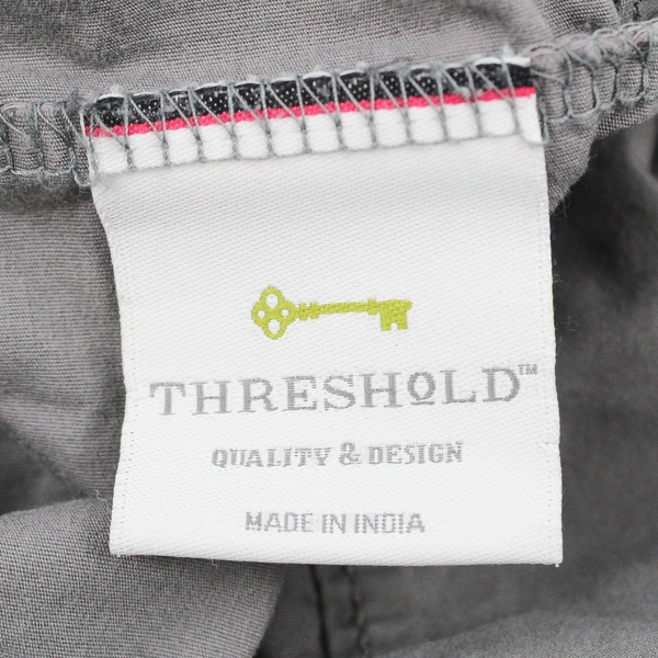 Lot Of 4 Target Threshold Solid Gray Flat Sheet Fitted Sheet 2 Pillowcases Queen