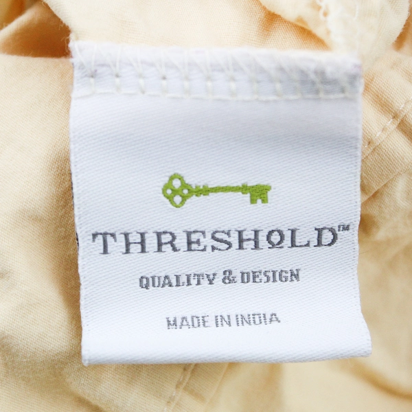 Lot Of 2 Target Threshold Solid Butter Yellow Flat Sheet & Pillowcase Queen