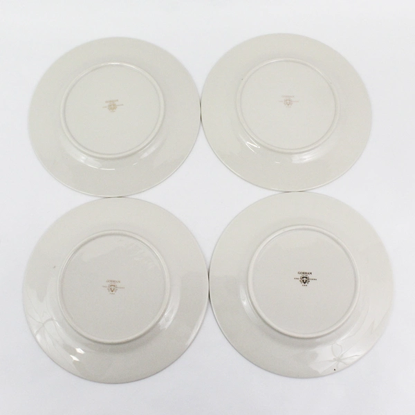 Set of 4 Gorham Fine China Gorham Gold Rim 8" Salad Plates