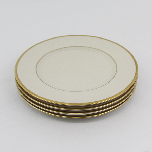 Set of 4 Gorham Fine China Gorham Gold Rim 8" Salad Plates