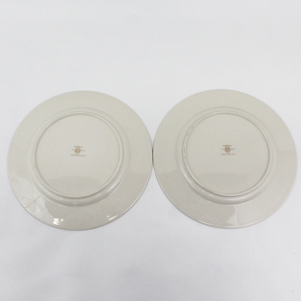 Set of 2 Gorham Fine China Gorham Gold Rim 10.5" Dinner Plate
