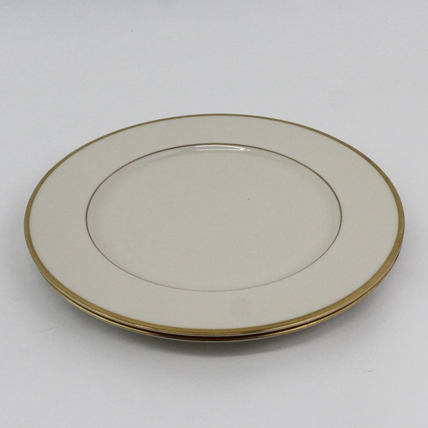 Set of 2 Gorham Fine China Gorham Gold Rim 10.5" Dinner Plate