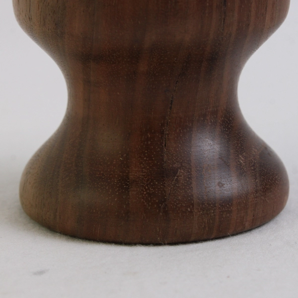 Vintage Carved Wooden Taper Candle Holder Signed GLM 3.5"