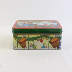 Vintage Multicolor Christmas Holiday Toyshop Design Tin Box