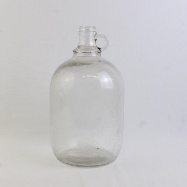 Unbranded Clear Glass Bottle Jug Pitcher W/ Small Handle & Small Top 1 Gallon