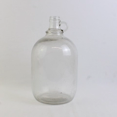 Unbranded Clear Glass Bottle Jug Pitcher W/ Small Handle & Small Top 1 Gallon