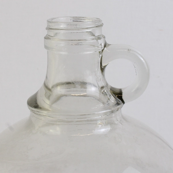 Unbranded Clear Glass Bottle Jug Pitcher W/ Small Handle & Small Top 1 Gallon