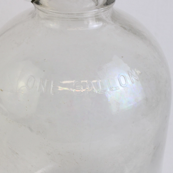 Unbranded Clear Glass Bottle Jug Pitcher W/ Small Handle & Small Top 1 Gallon