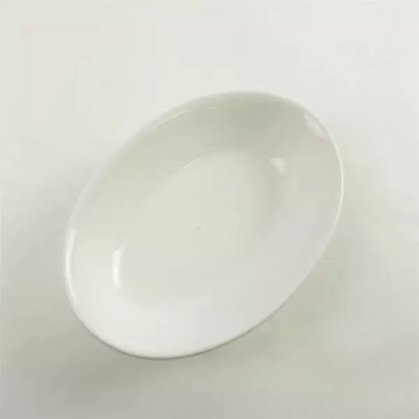 White Ceramic Oval Soap Dish Bathroom Counter Sink Tray 5.75in