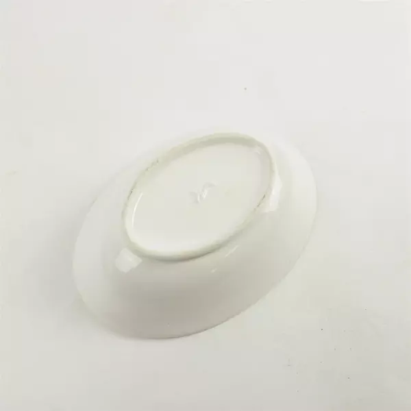 White Ceramic Oval Soap Dish Bathroom Counter Sink Tray 5.75in