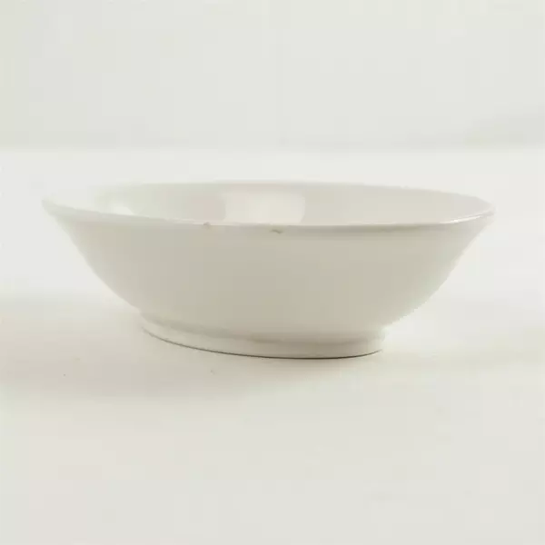 White Ceramic Oval Soap Dish Bathroom Counter Sink Tray 5.75in