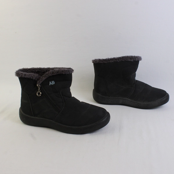 Walmart Black Ecetana Winter Snow Boots Keep Warm Ankle Booties Women 10-11