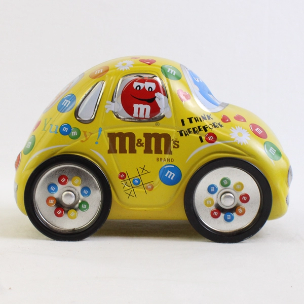 M&Ms Car Shaped Metal Tin Yellow Candy Empty