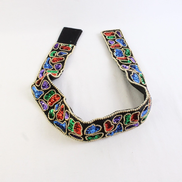 Vintage La Regale Sequin Detail Belt Hook & Loop Closure Women's Large