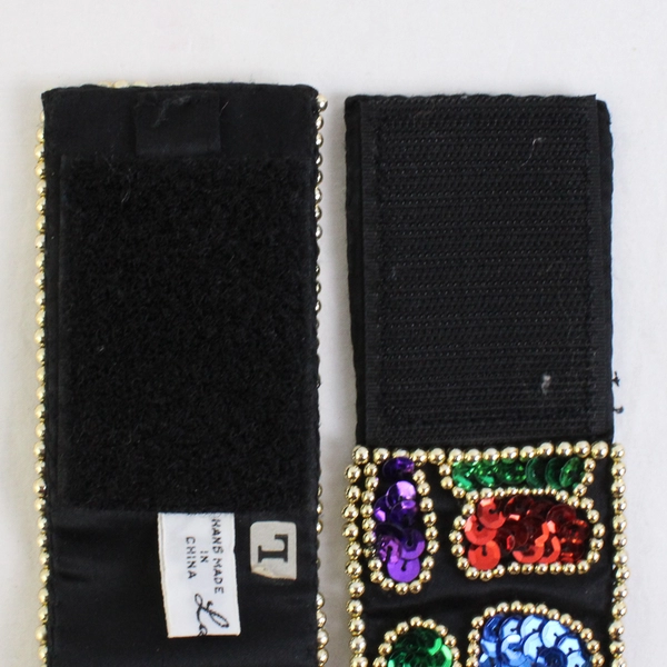 Vintage La Regale Sequin Detail Belt Hook & Loop Closure Women's Large