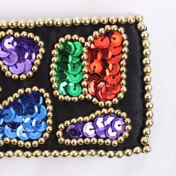 Vintage La Regale Sequin Detail Belt Hook & Loop Closure Women's Large