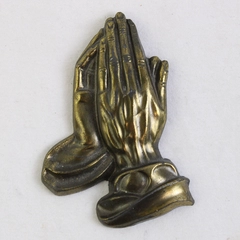 Small Vintage Praying Hands Brass Ornament Wall Hanging
