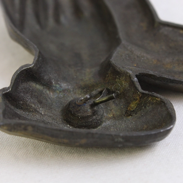 Small Vintage Praying Hands Brass Ornament Wall Hanging