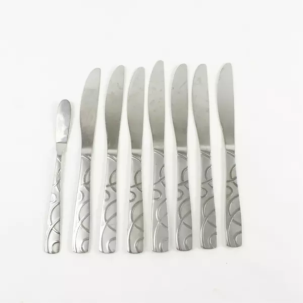 Lot of 8 Cambridge Conquest Stainless Modern Solid Knife  & Butter Knife