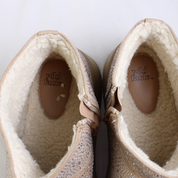 Wild Fable Boots Women's Size 10 Beige Rhinestone Detail Platform Booties