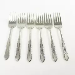 Set of 6 Oneida First Rose-Jillian Stainless Salad Forks 6.25in