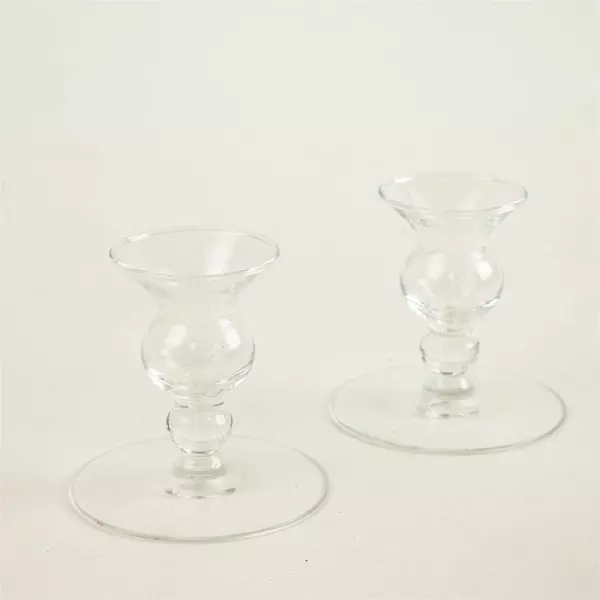 Princess House Heritage Crystal Candlestick Pair 3.75" Tall