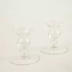 Princess House Heritage Crystal Candlestick Pair 3.75" Tall