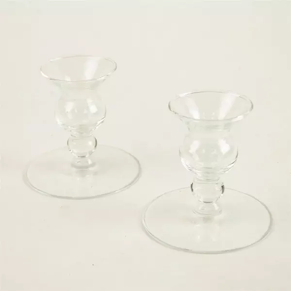 Princess House Heritage Crystal Candlestick Pair 3.75" Tall
