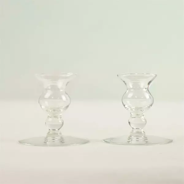 Princess House Heritage Crystal Candlestick Pair 3.75" Tall