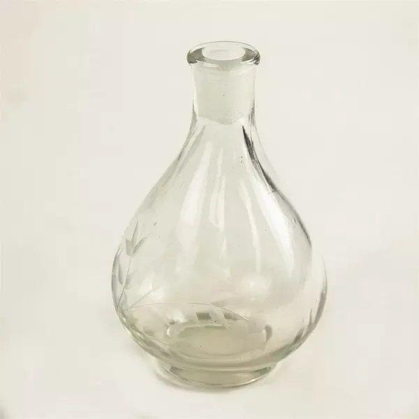 Vintage Clear Glass Decanter Small 4.5in Bar Bottle Collectible