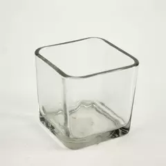 Libbey Clear Glass Cube Votive Candle Holder 3.5in Minimalist 