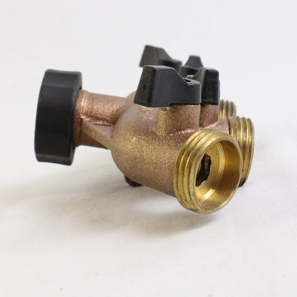 Orbit 4 Outlet Brass Hose Faucet Manifold with 4 Shut Off Valves