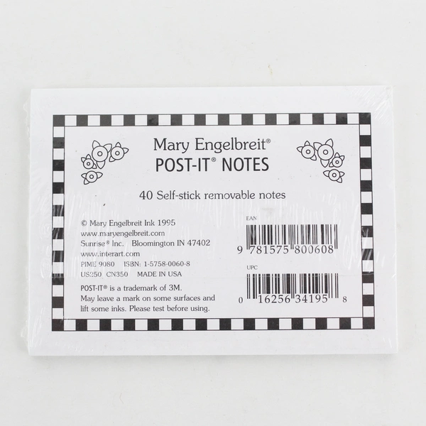 Mary Engelbreit Teapot Post It Notes 40 Self-Stick Removable Notes Sealed