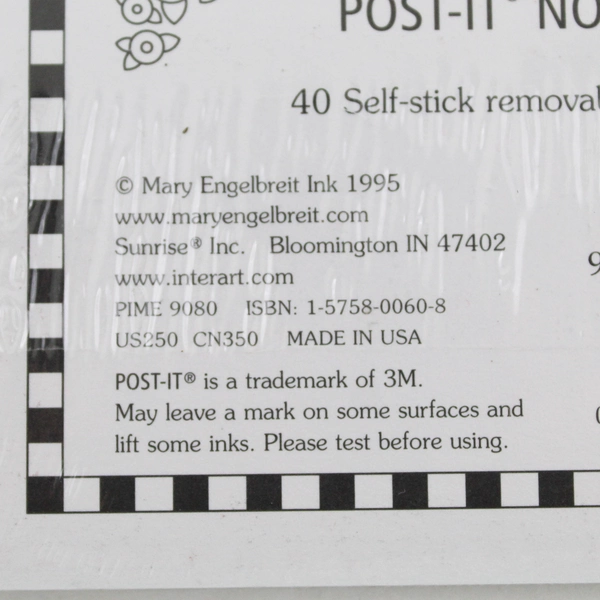 Mary Engelbreit Teapot Post It Notes 40 Self-Stick Removable Notes Sealed