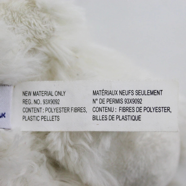 Aurora World White Poodle 7" Plush Pink Hair Bow Pink Ears Bean Bag Stuffed Toy