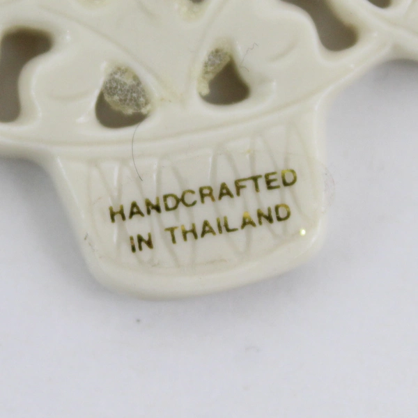 Lenox China Pierced Christmas Tree Ornament Porcelain with Gold Cord